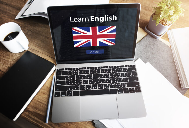Learn English Language Online Education Concept